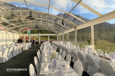 Arched tent as an event tent at a company event