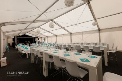 Marquee with furniture at a company event