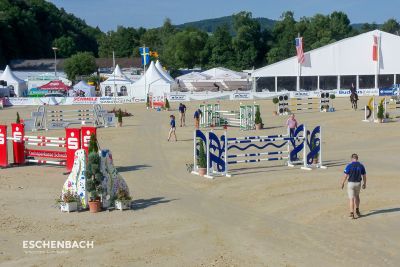 Event tent and pagodas at a horse show