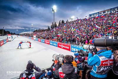 Doppelstockzelt bei der Biathlon WM in Nove Mesto