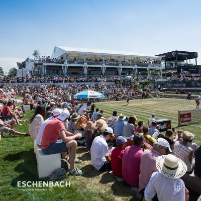 Two-storey tent at the Mercedes Cup in Stuttgart