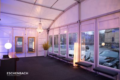 Round roof tent for a event at the Theater Square in Chemnitz