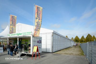 Event tent with hard pvc panels at a exhibition